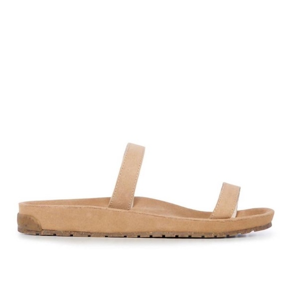 EMU Australia Lorikeet Tan Suede Two Strap Slide Sandal Almond Size 11 - Picture 7 of 11